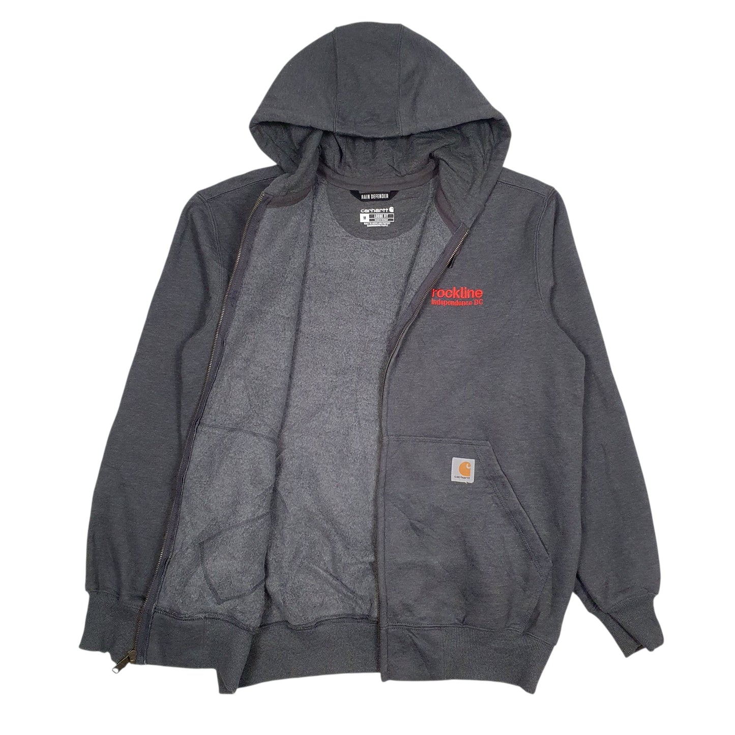 Mens Grey Carhartt Rain Defender Full Zip Jumper
