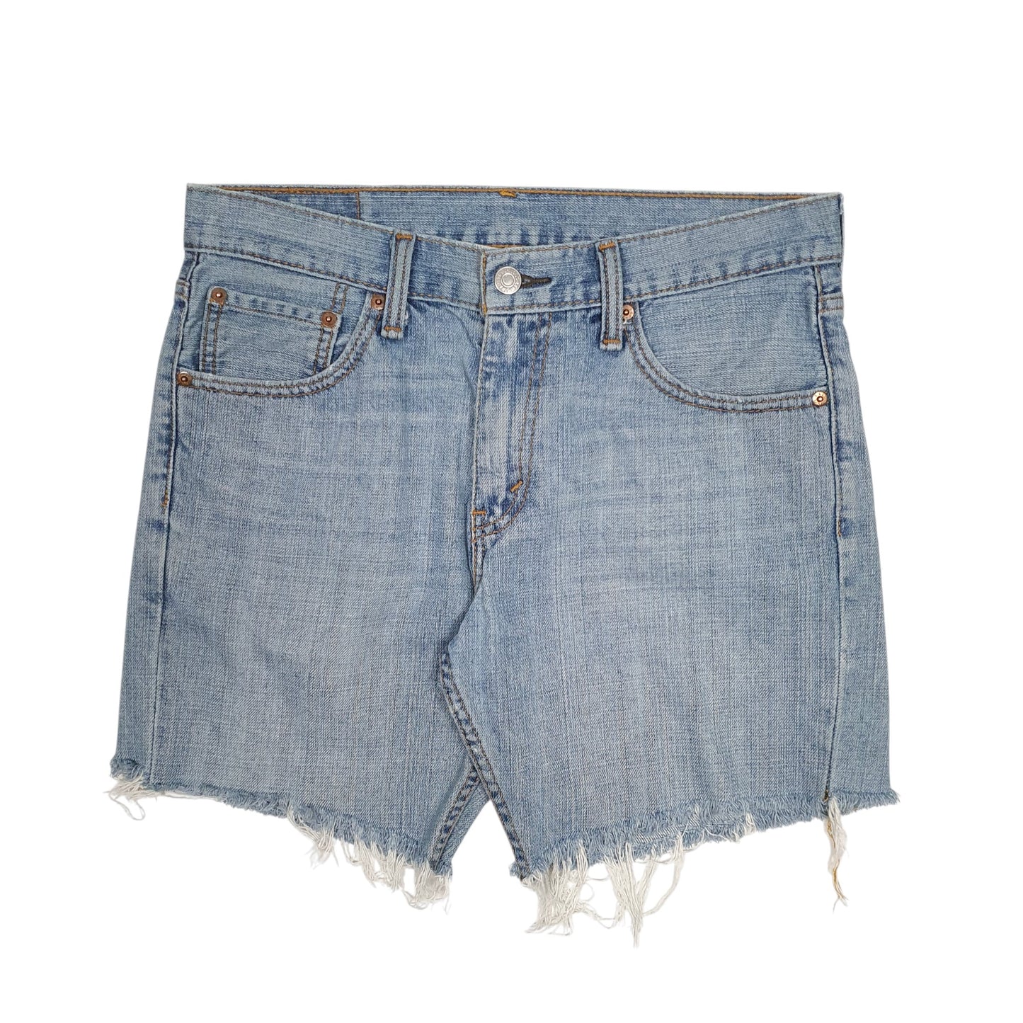 Mens Blue Levis 527 Cut Off Denim Shorts