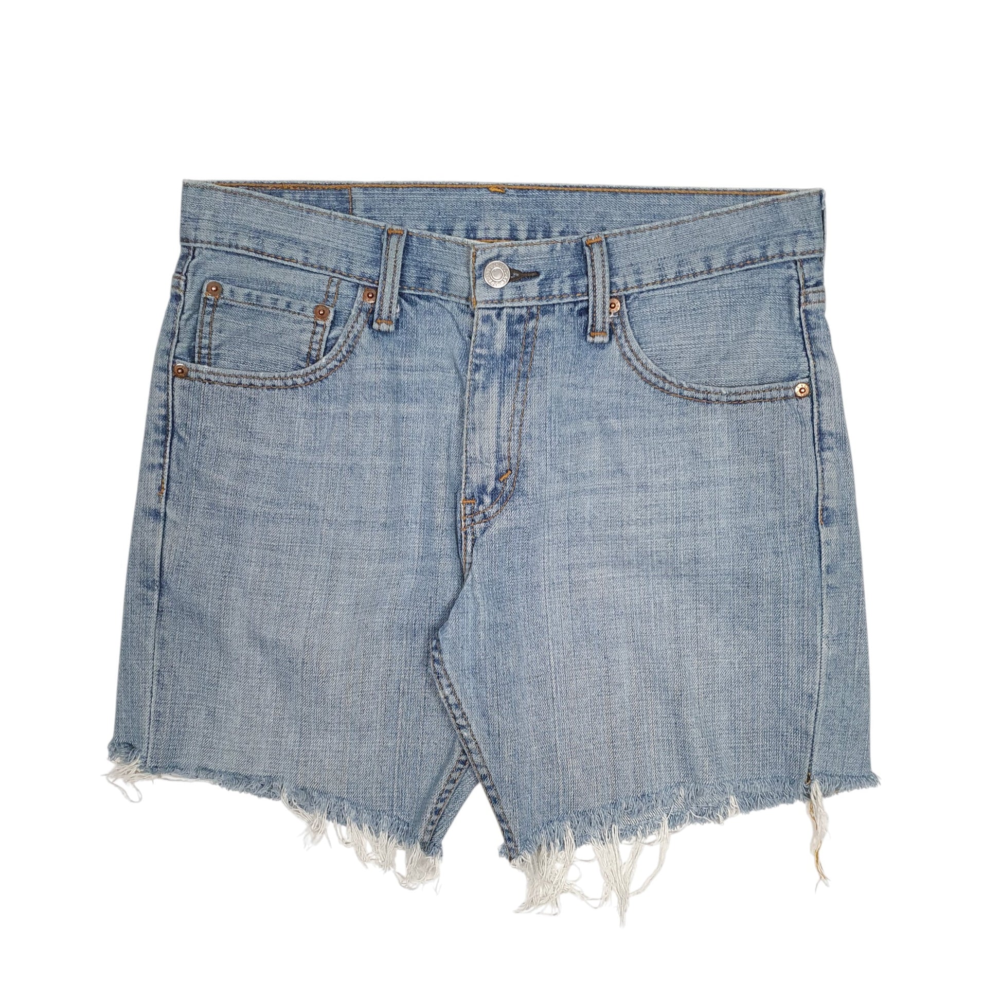 Mens Blue Levis 527 Cut Off Denim Shorts