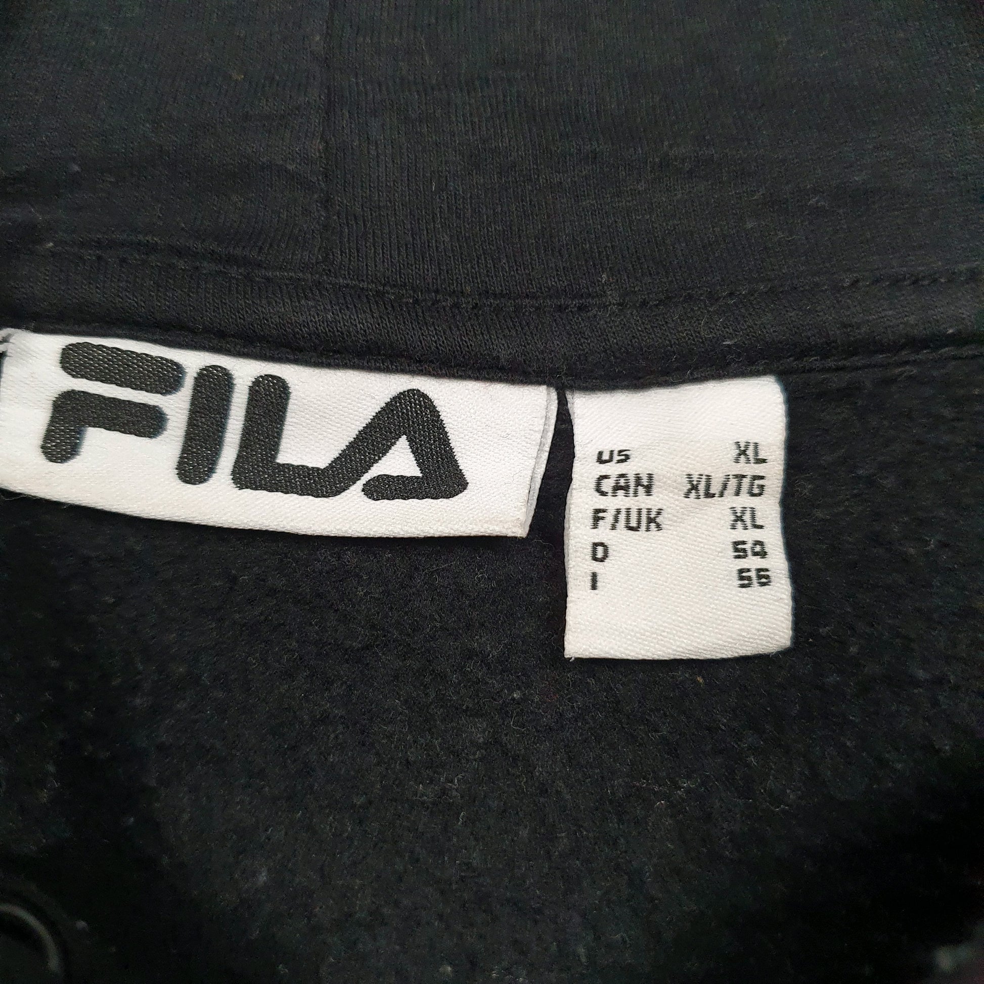 Mens Black Fila  Hoodie Jumper