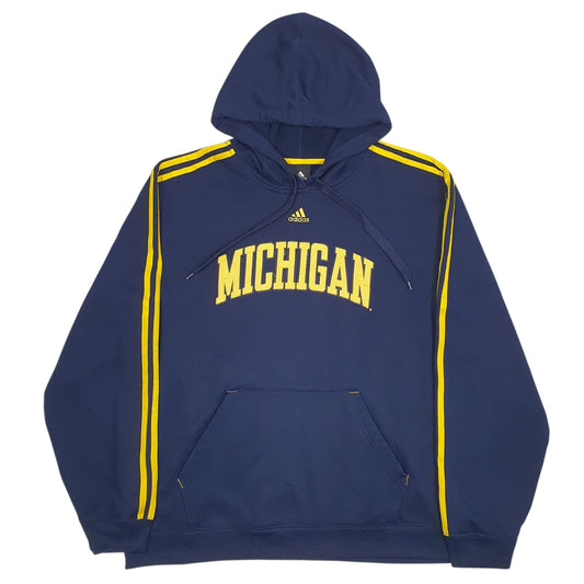 Mens Navy Adidas Michigan Hoodie Jumper