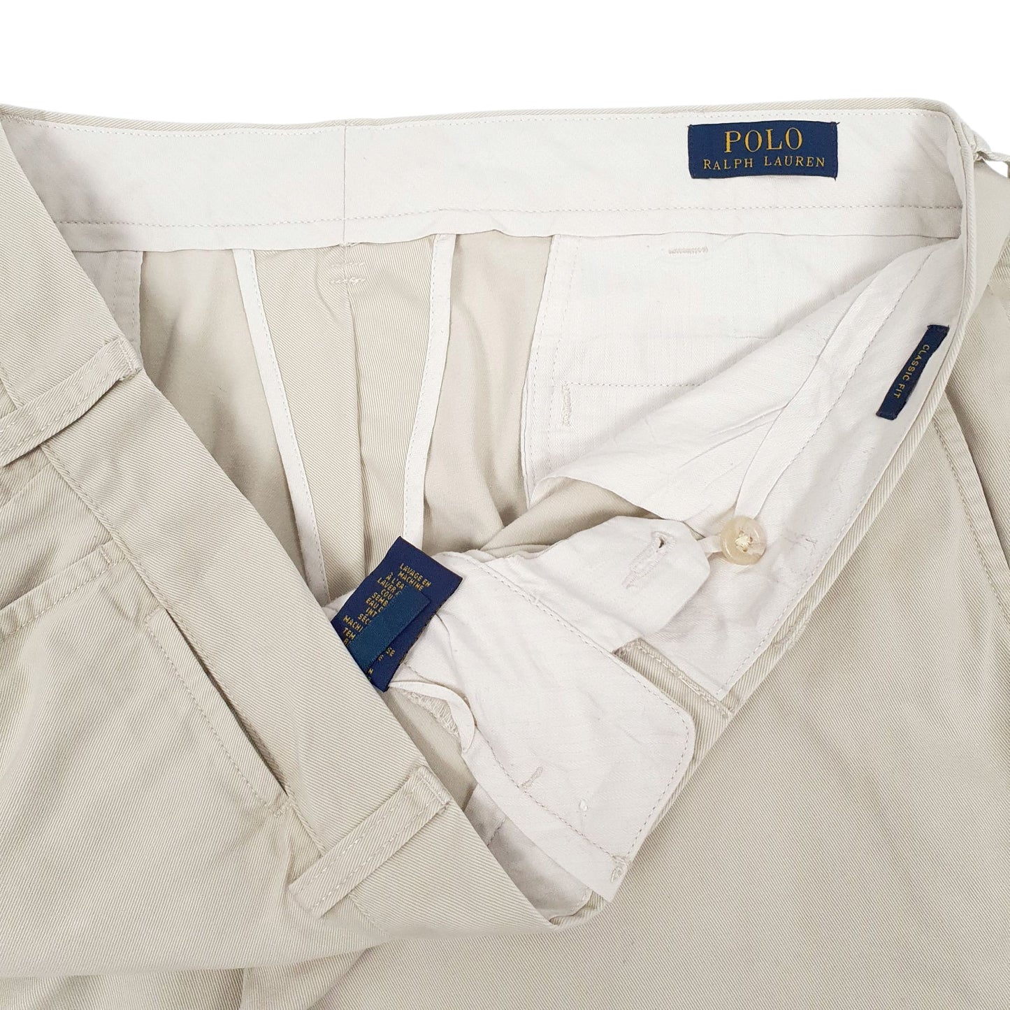 Mens Cream Polo Ralph Lauren Classic Fit  Trousers