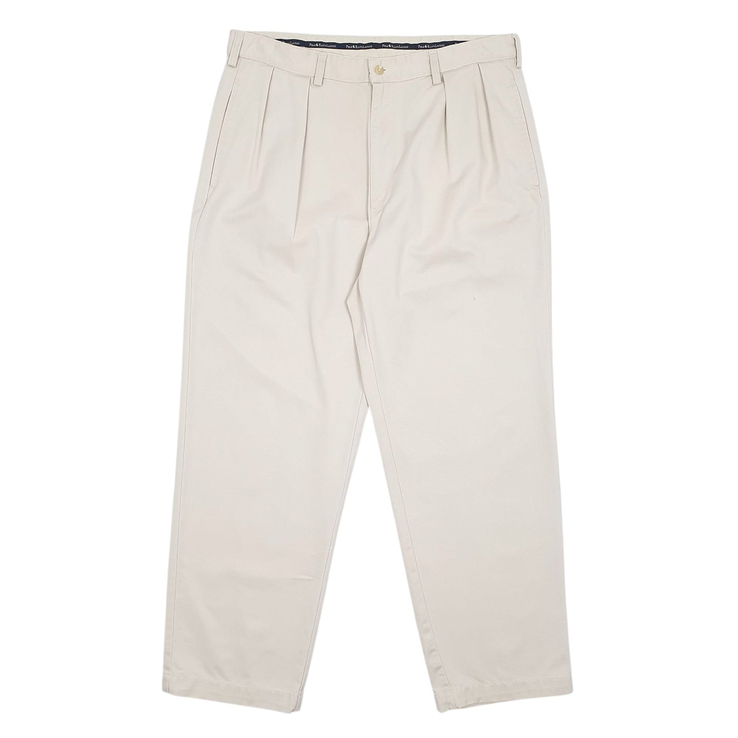 Mens Beige Polo Ralph Lauren Pleated Andrew Pant Chino Trousers