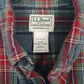 Mens Grey L.L.Bean Chamois Flannel Plaid  Shirt