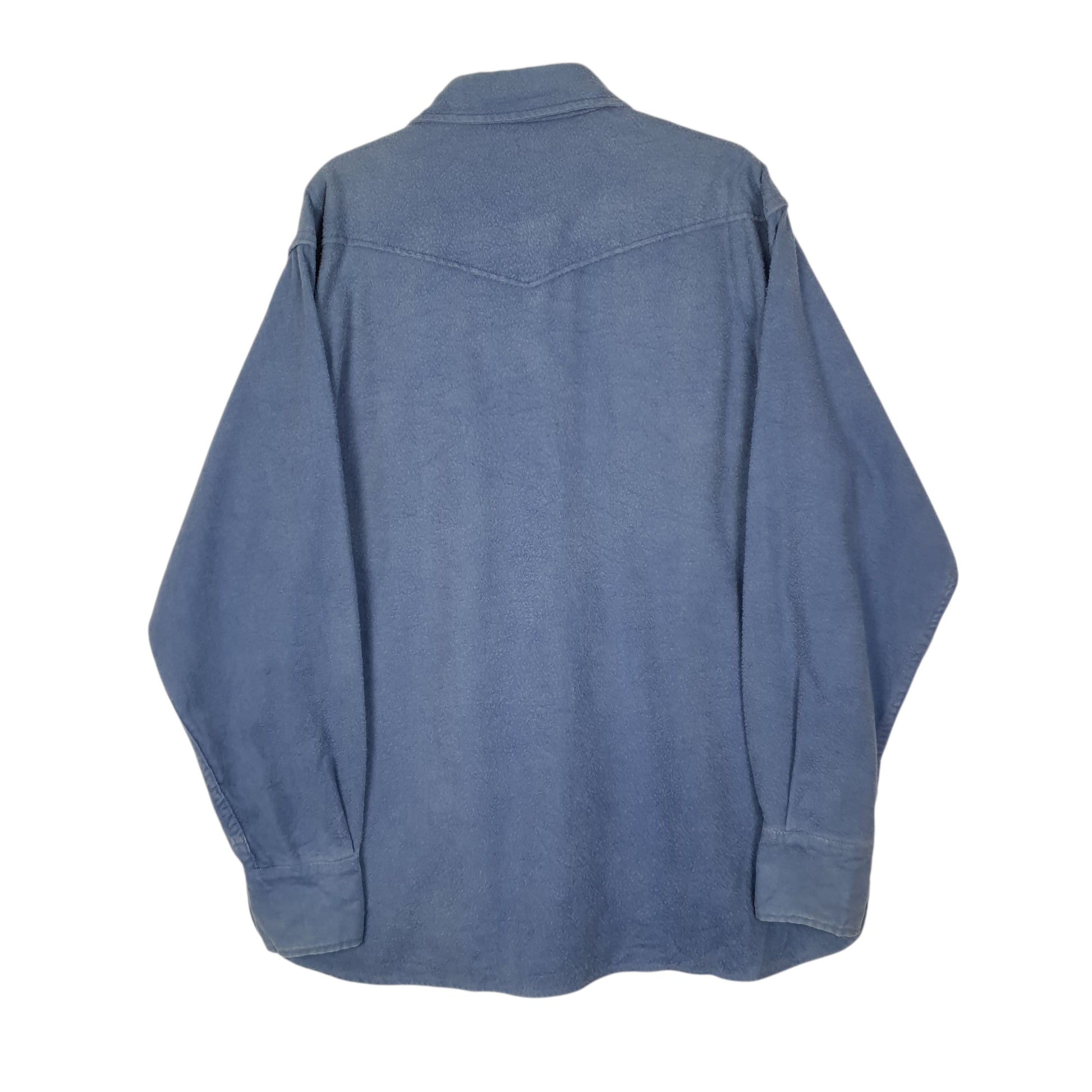 Mens Blue Woolrich Vintage 1980s Thick Chamois Popper  Shirt