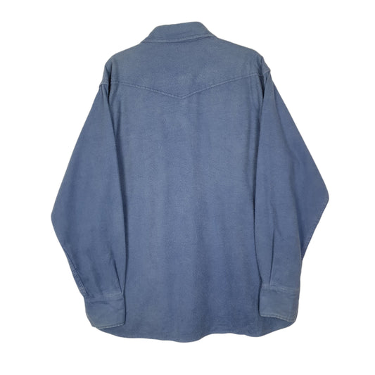 Mens Blue Woolrich Vintage 1980s Thick Chamois Popper  Shirt