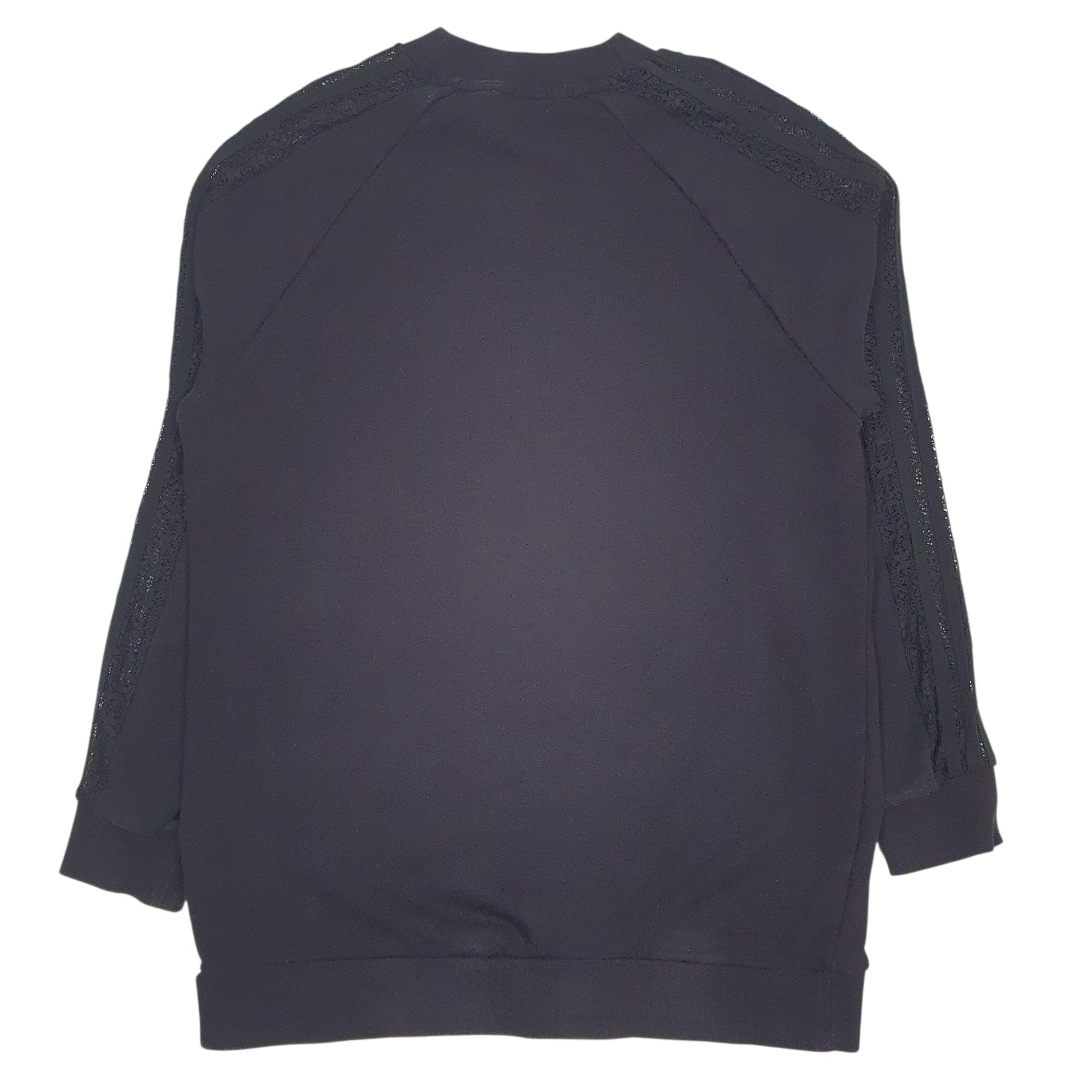 Womens Black Adidas Spellout Crewneck Jumper