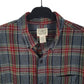 Mens Grey L.L.Bean Thick Flannel Plaid  Shirt