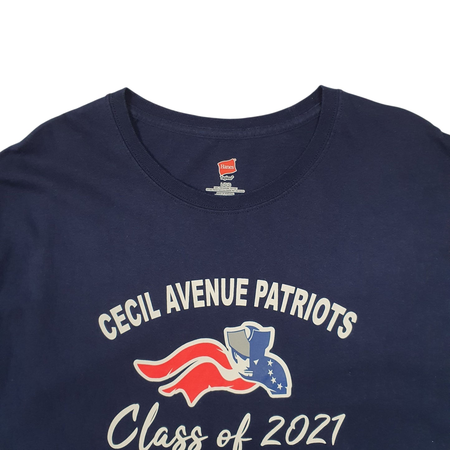 Mens Navy Hanes Cecil Avenue Patriots  T Shirt