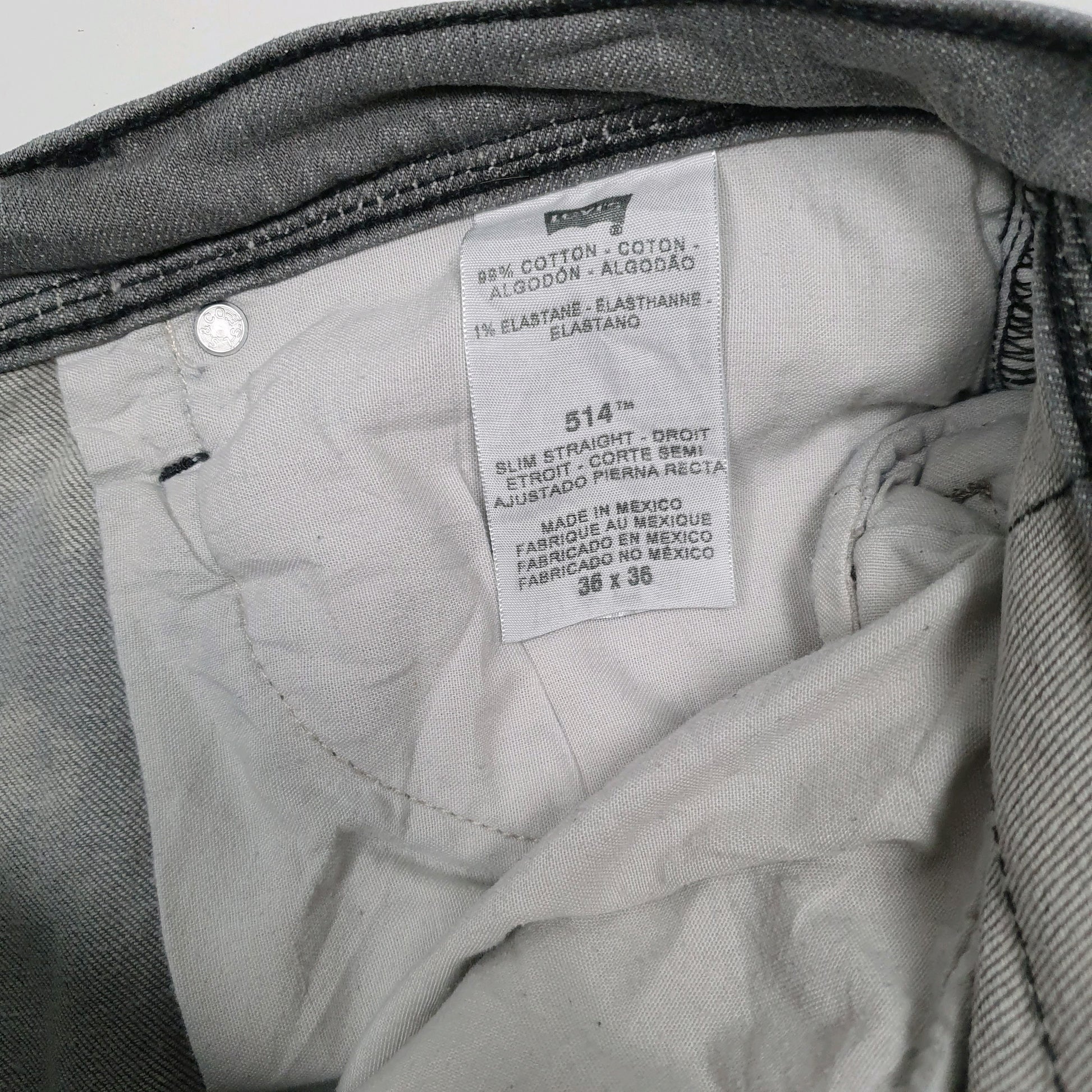 Mens Grey Levis 514 Ripped  Shorts