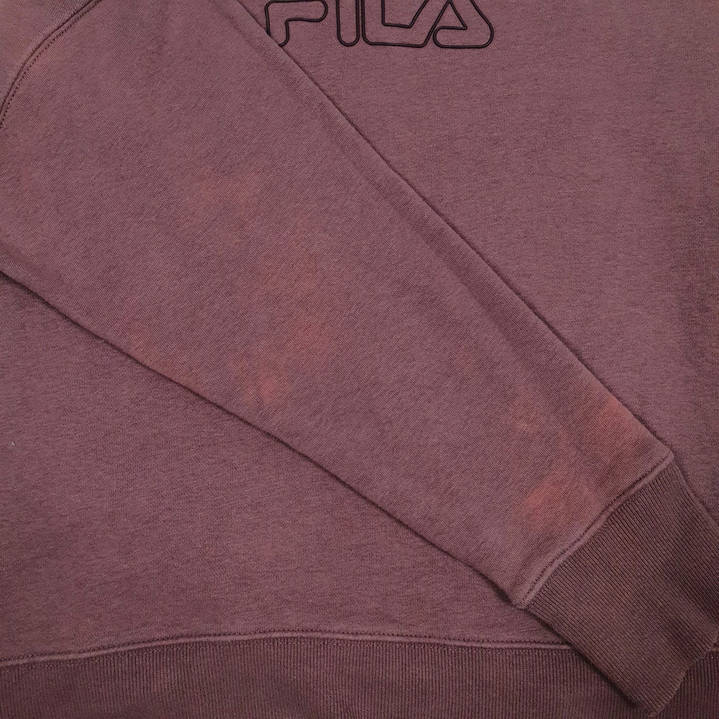 Mens Burgundy Fila Spellout Crewneck Jumper