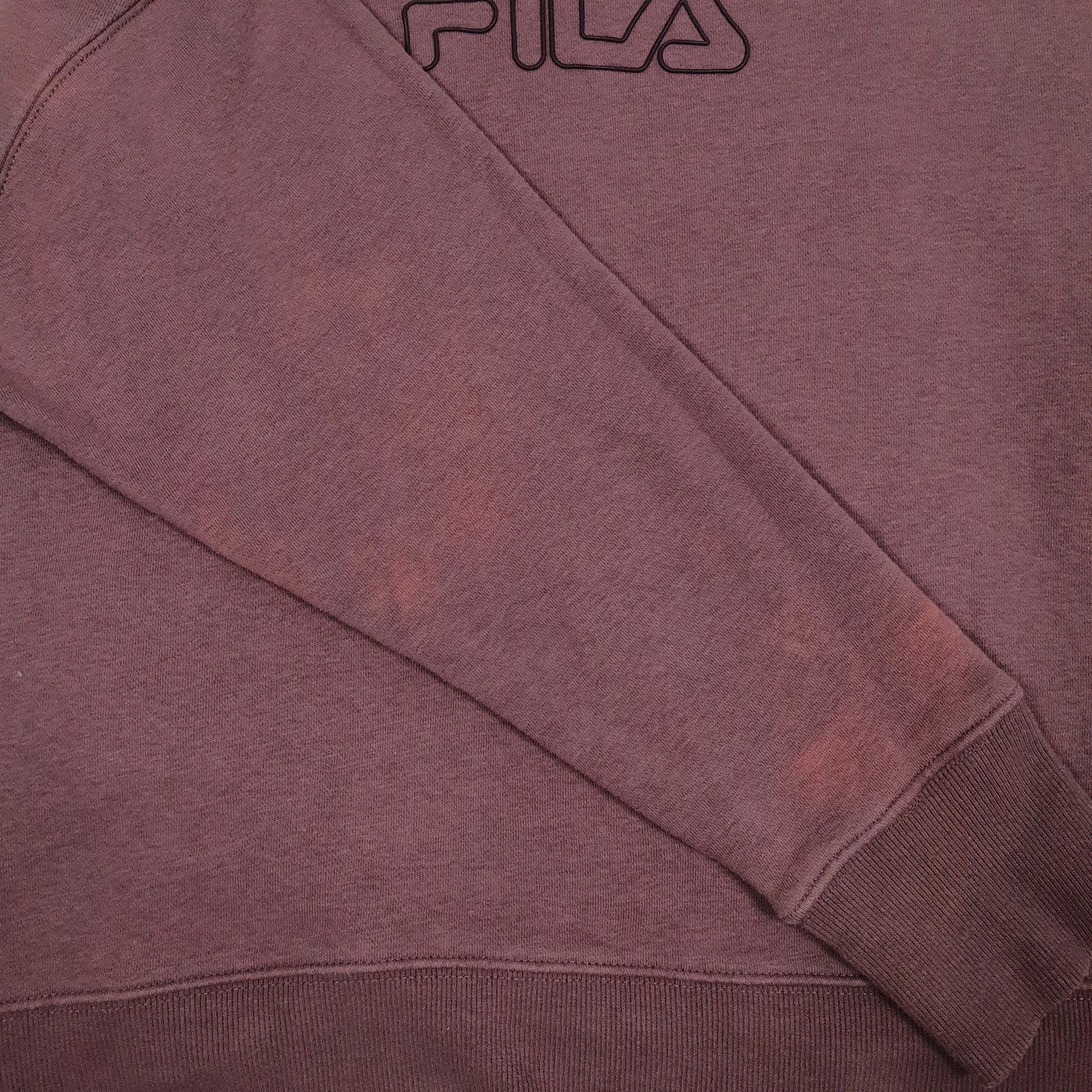 Mens Burgundy Fila Spellout Crewneck Jumper
