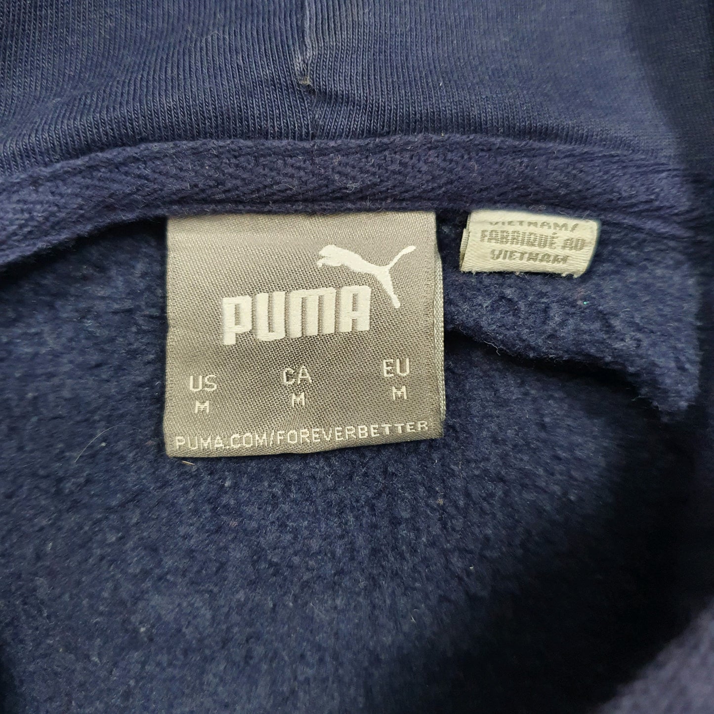Mens Navy Puma Spellout Hoodie Jumper