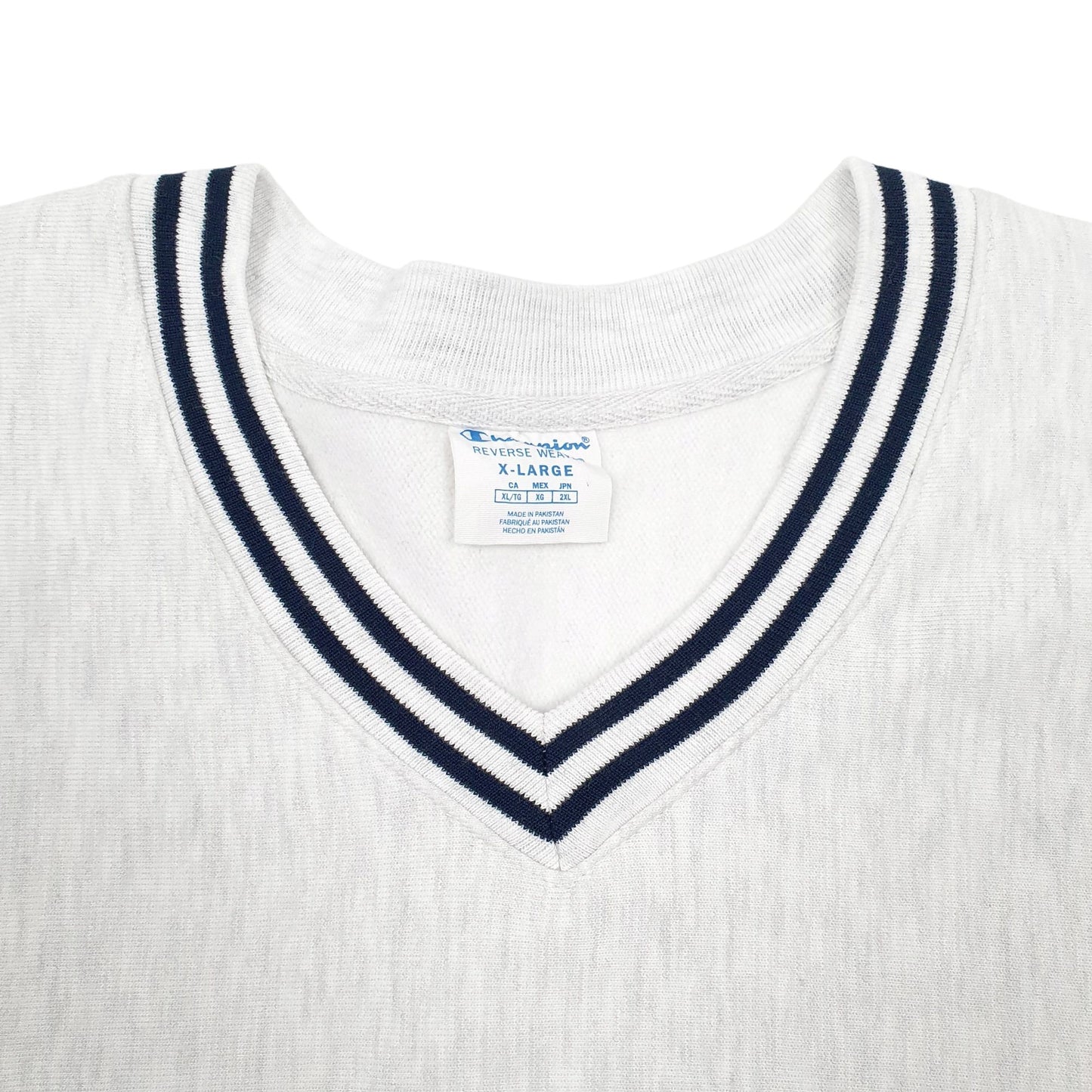 Womens Grey Champion Reverse Weave Croptop V Neck Jumper