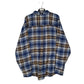 Mens Blue Woolrich Thick Flannel Plaid  Shirt