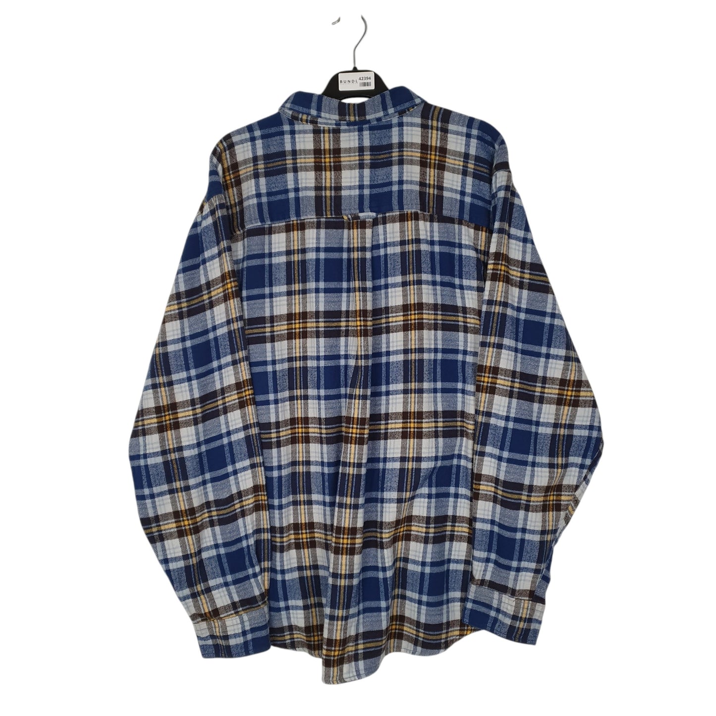 Mens Blue Woolrich Thick Flannel Plaid  Shirt