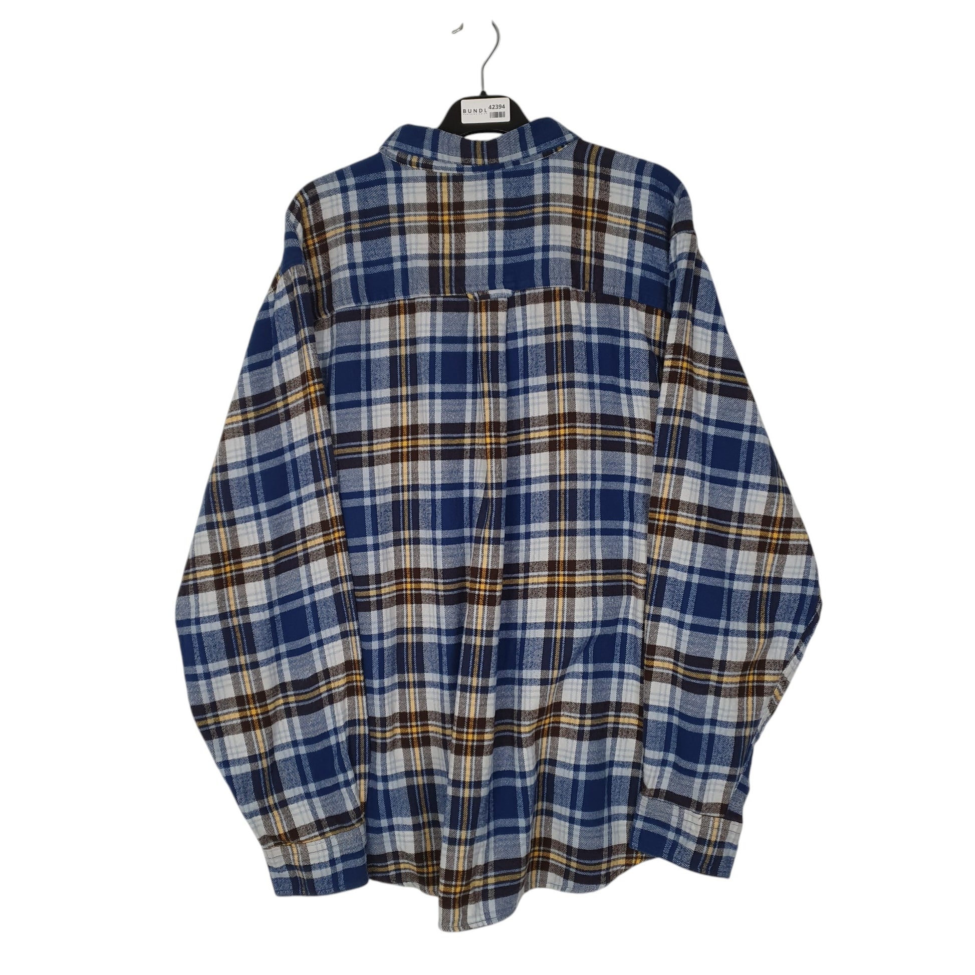 Mens Blue Woolrich Thick Flannel Plaid  Shirt