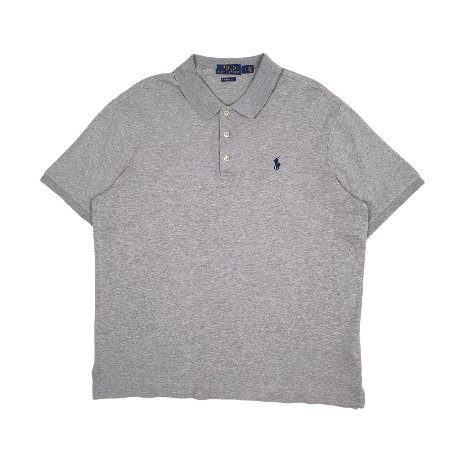 Mens Grey Polo Ralph Lauren Classic Fit Short Sleeve Polo Shirt