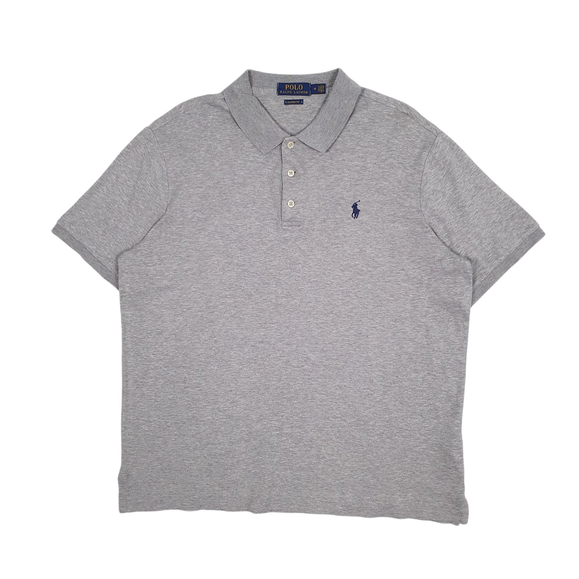 Mens Grey Polo Ralph Lauren Classic Fit Short Sleeve Polo Shirt