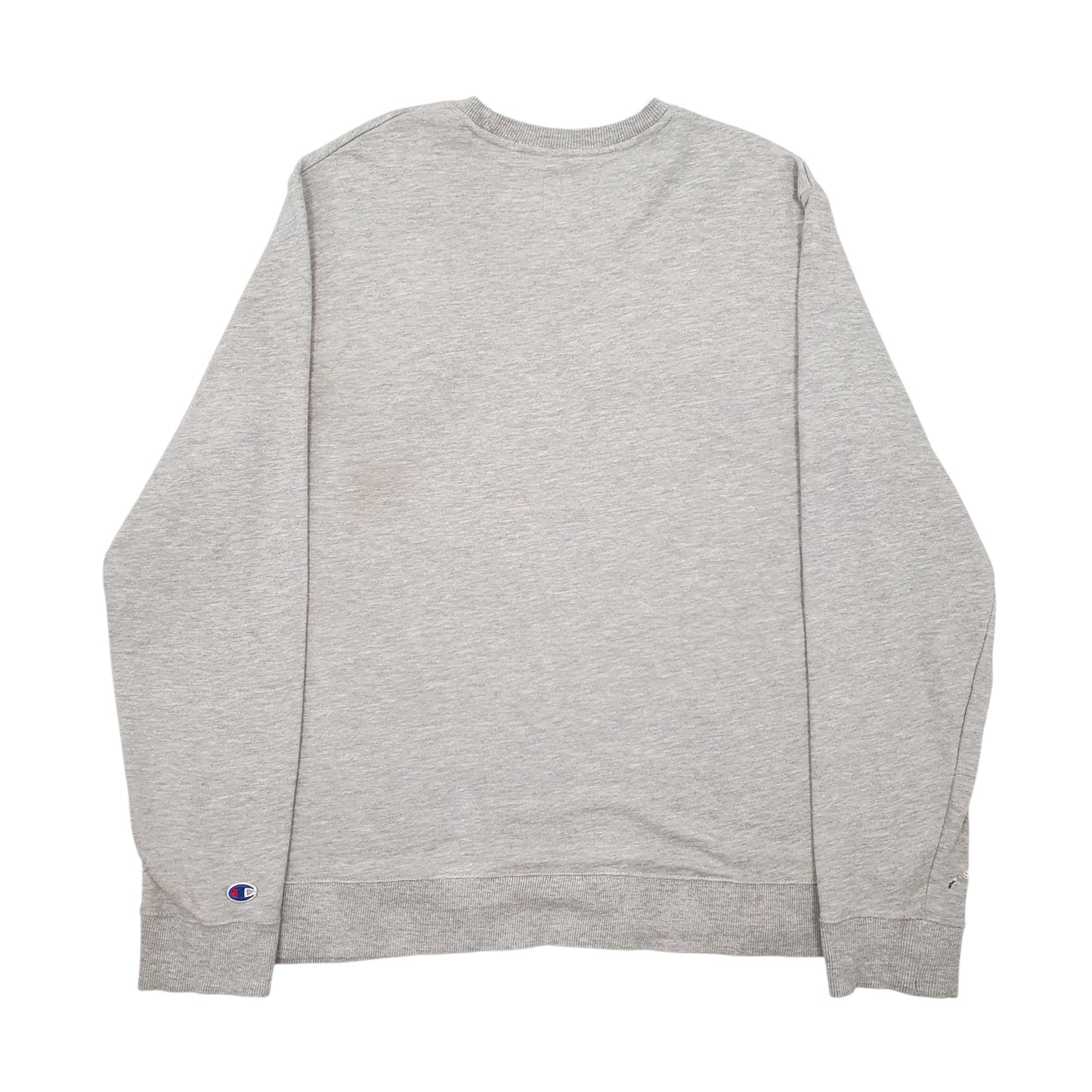 Mens Grey Champion Spellout Crewneck Jumper