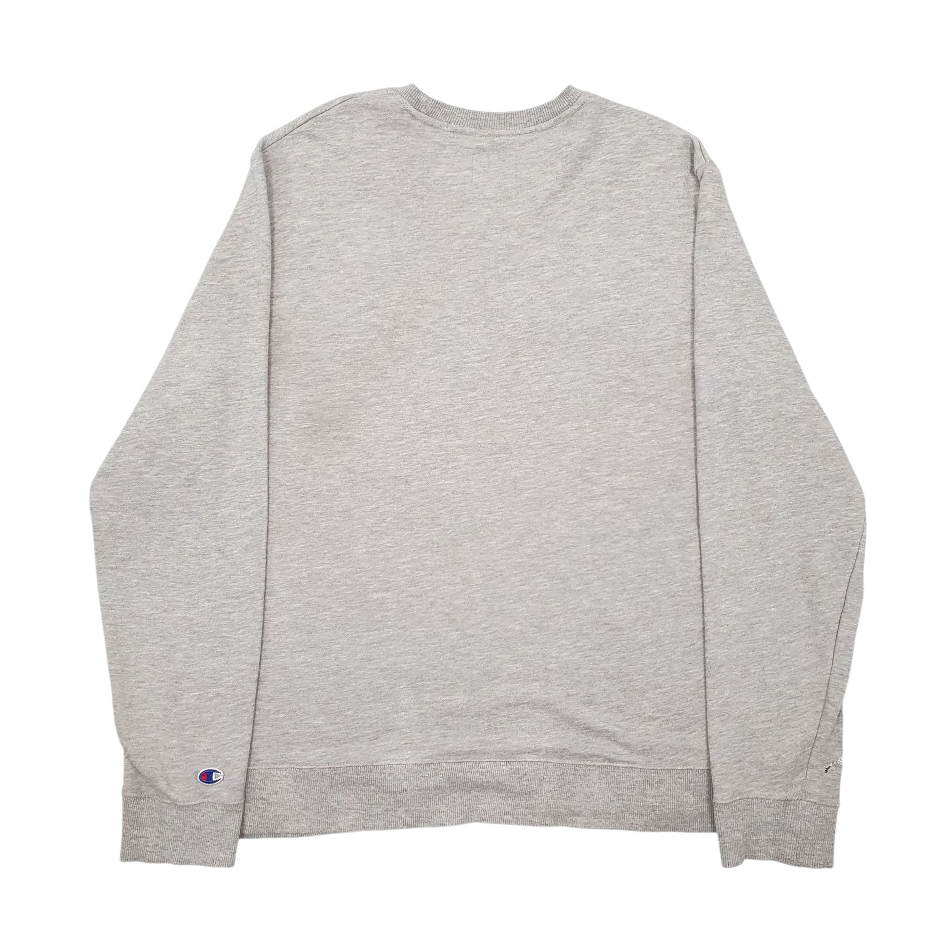 Mens Grey Champion Spellout Crewneck Jumper