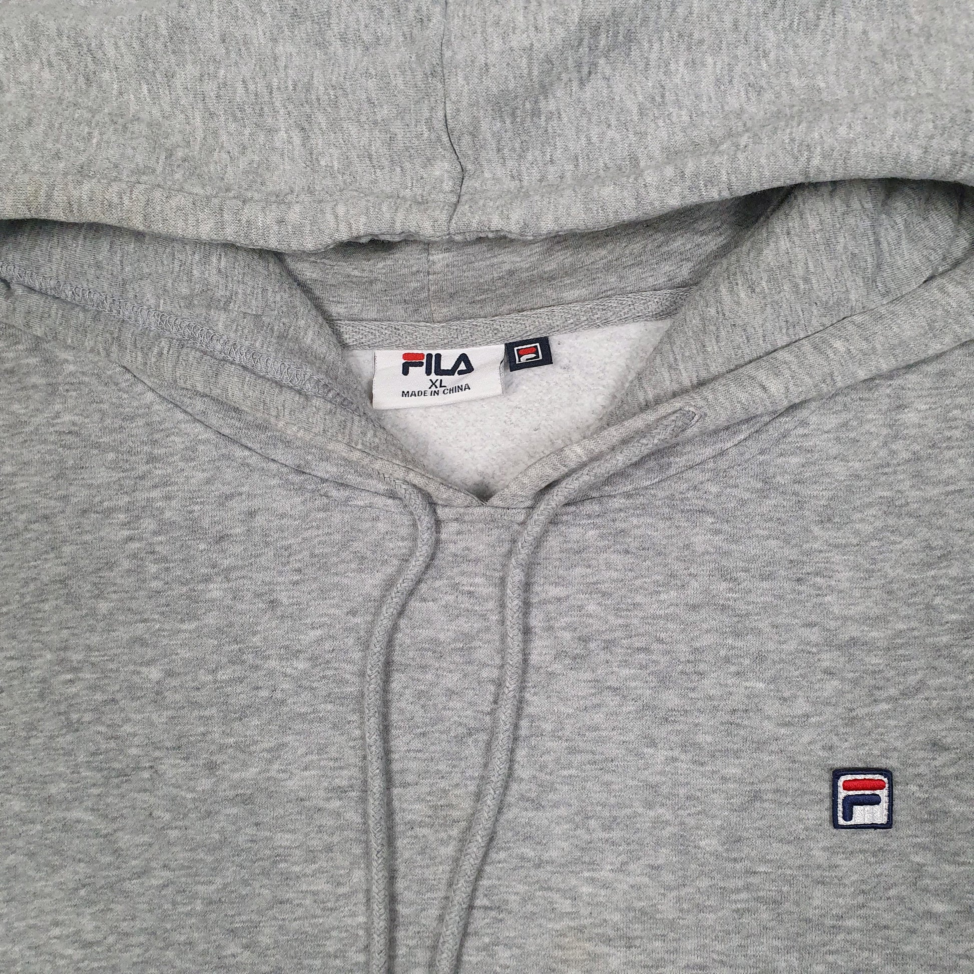 Mens Grey Fila  Hoodie Jumper