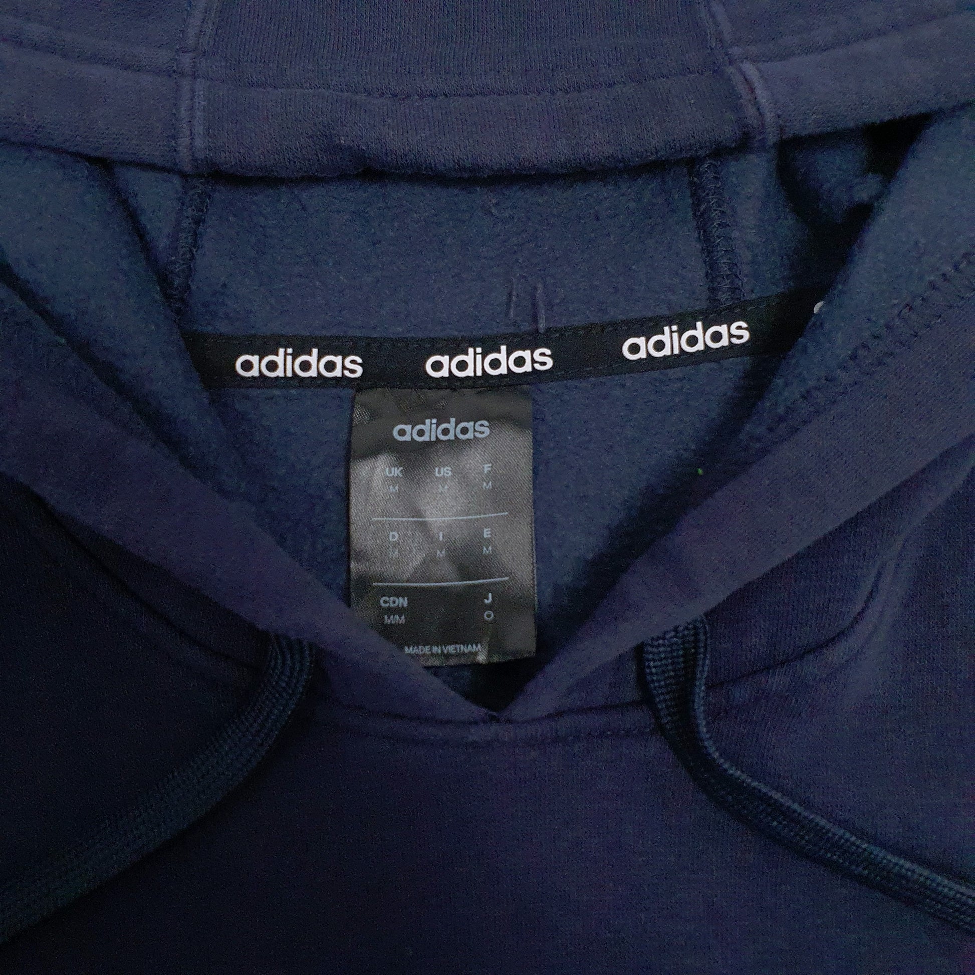 Mens Navy Adidas Spellout Hoodie Jumper