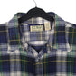 Mens Blue L.L.Bean Scotch Plaid Flannel Vintage 90s Made In USA  Shirt