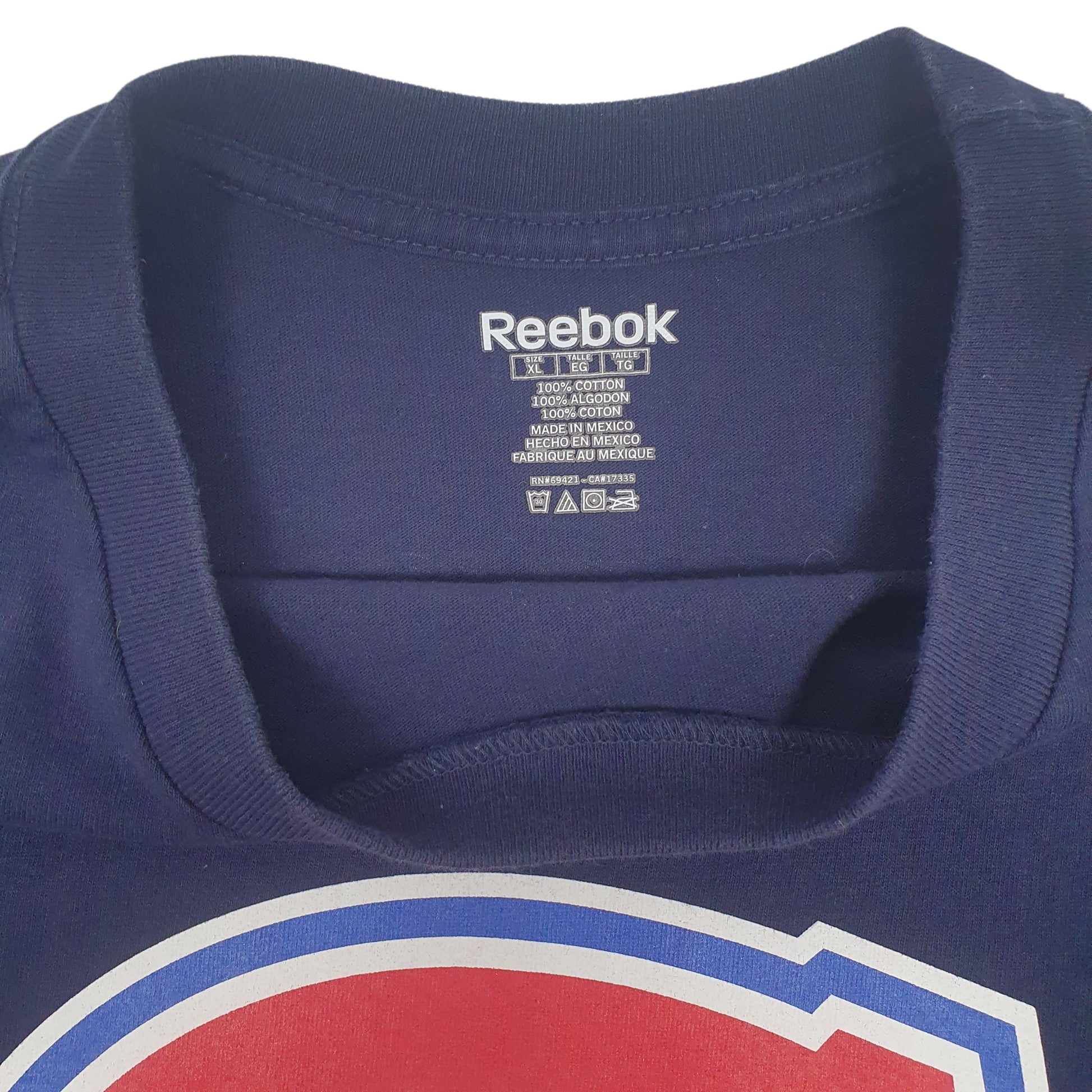 Mens Navy Reebok NHL Montreal Canadiens  T Shirt