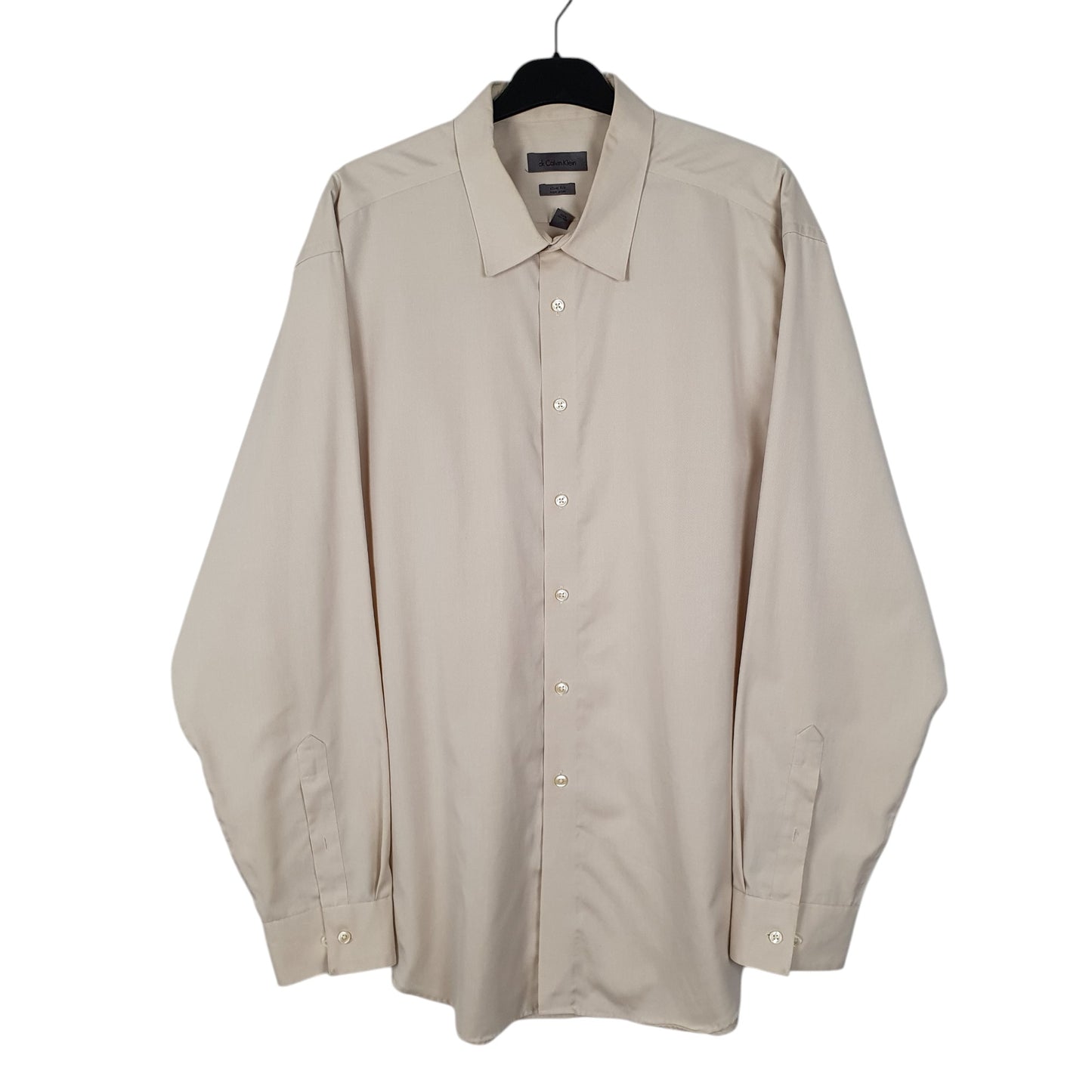 Mens Cream Calvin Klein  Long Sleeve Shirt