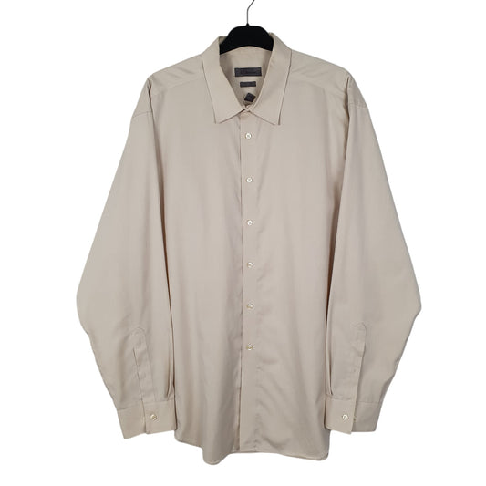 Mens Cream Calvin Klein  Long Sleeve Shirt