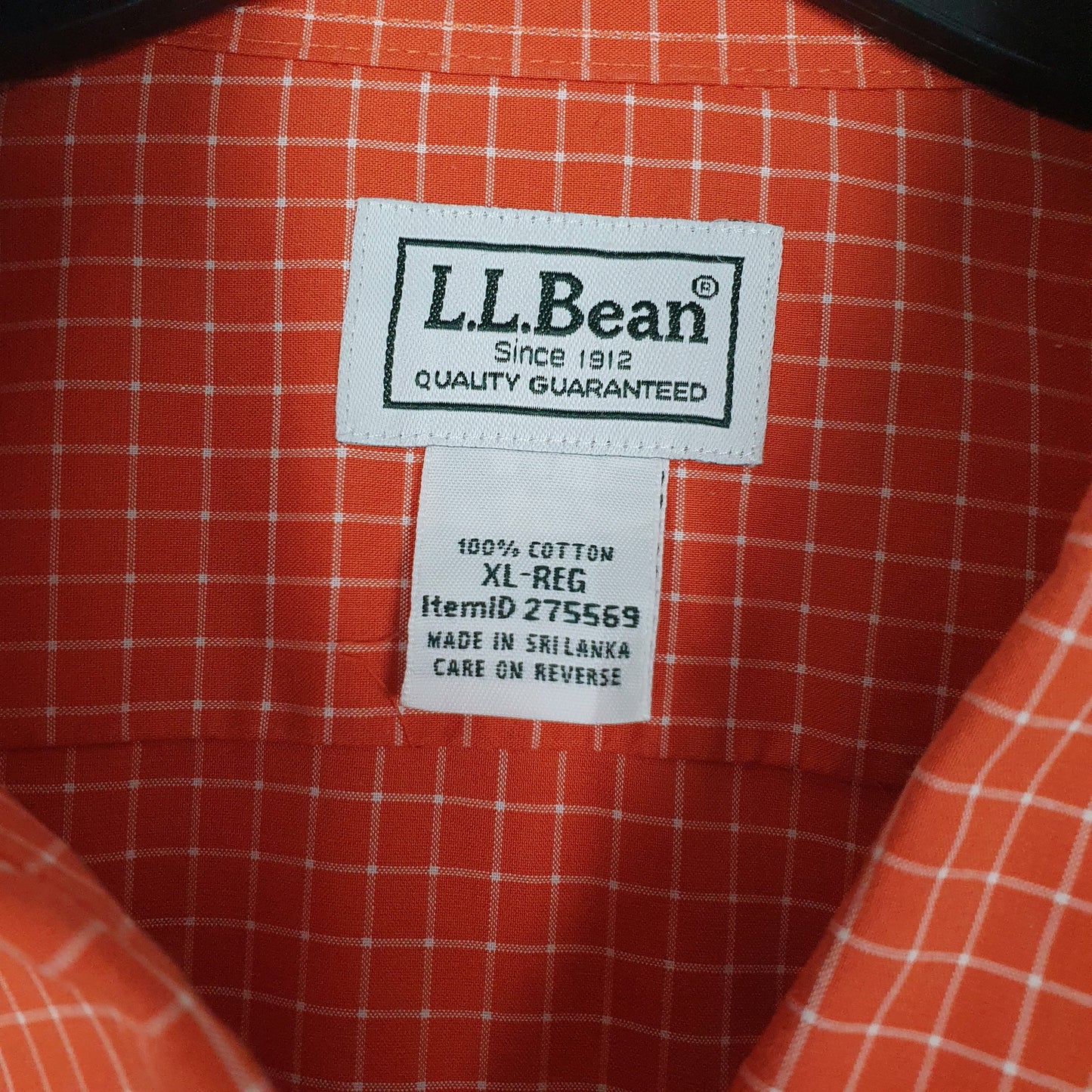 Mens Orange L.L.Bean   Shirt
