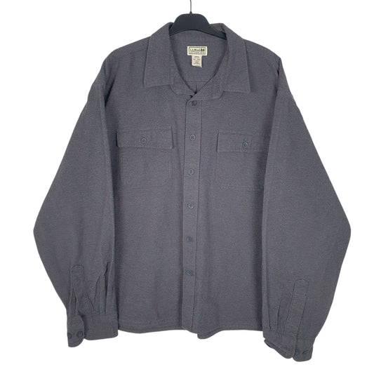 Mens Grey L.L.Bean Chamois Long Sleeve Shirt