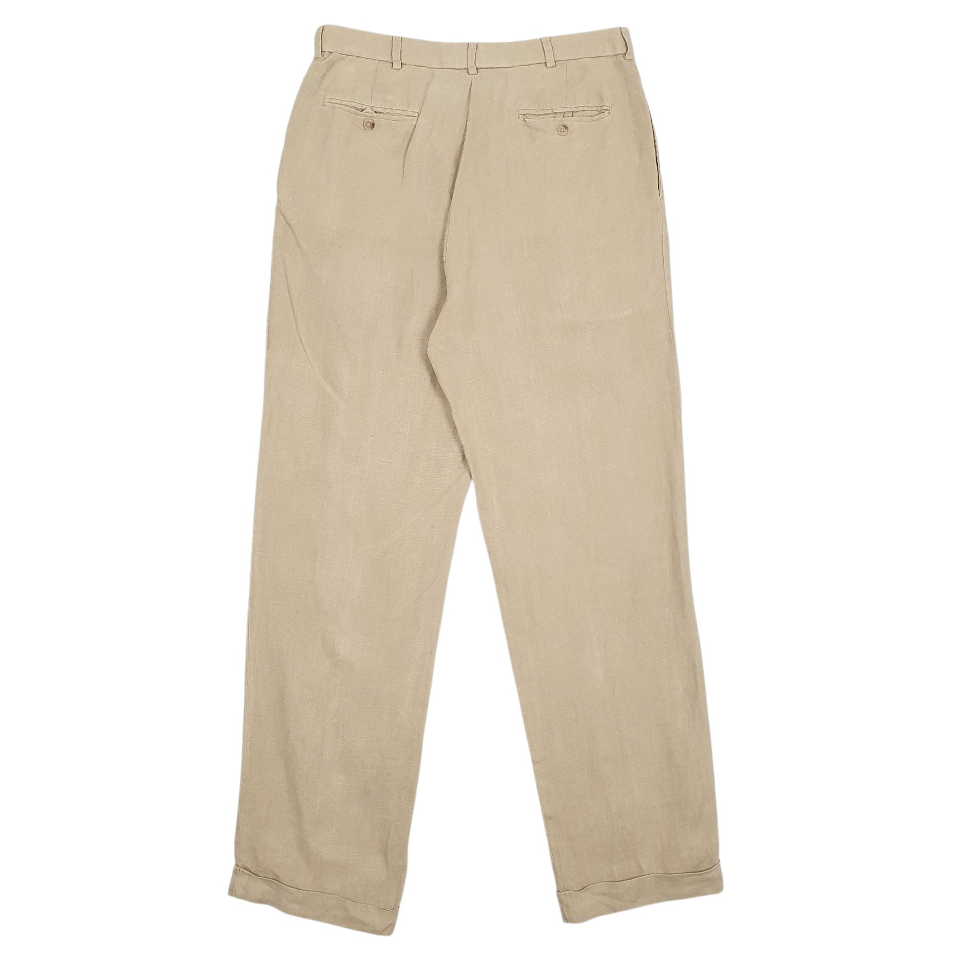 Mens Beige Polo Ralph Lauren Pleated  Trousers
