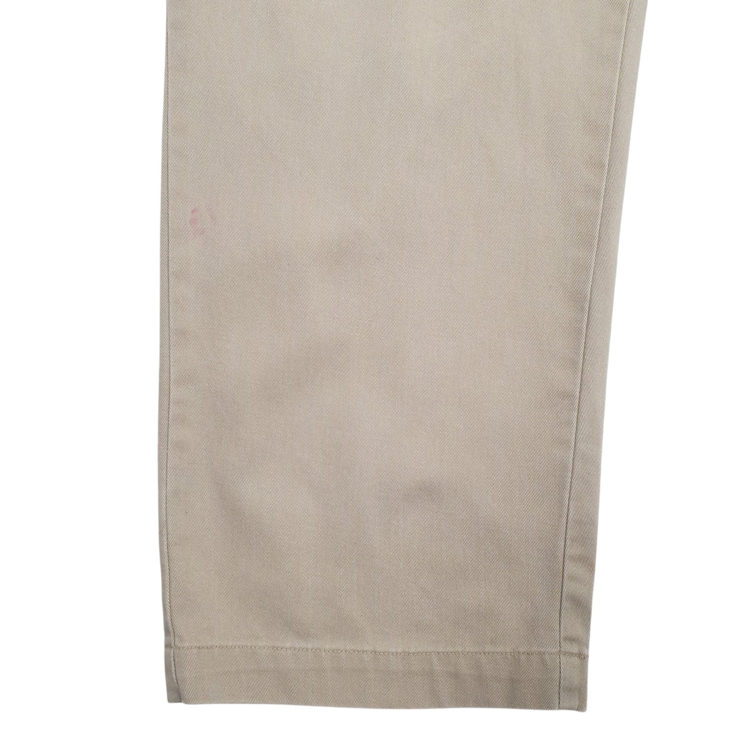 Mens Beige Polo Ralph Lauren Vintage 00s Pleated Andrew Pant  Trousers
