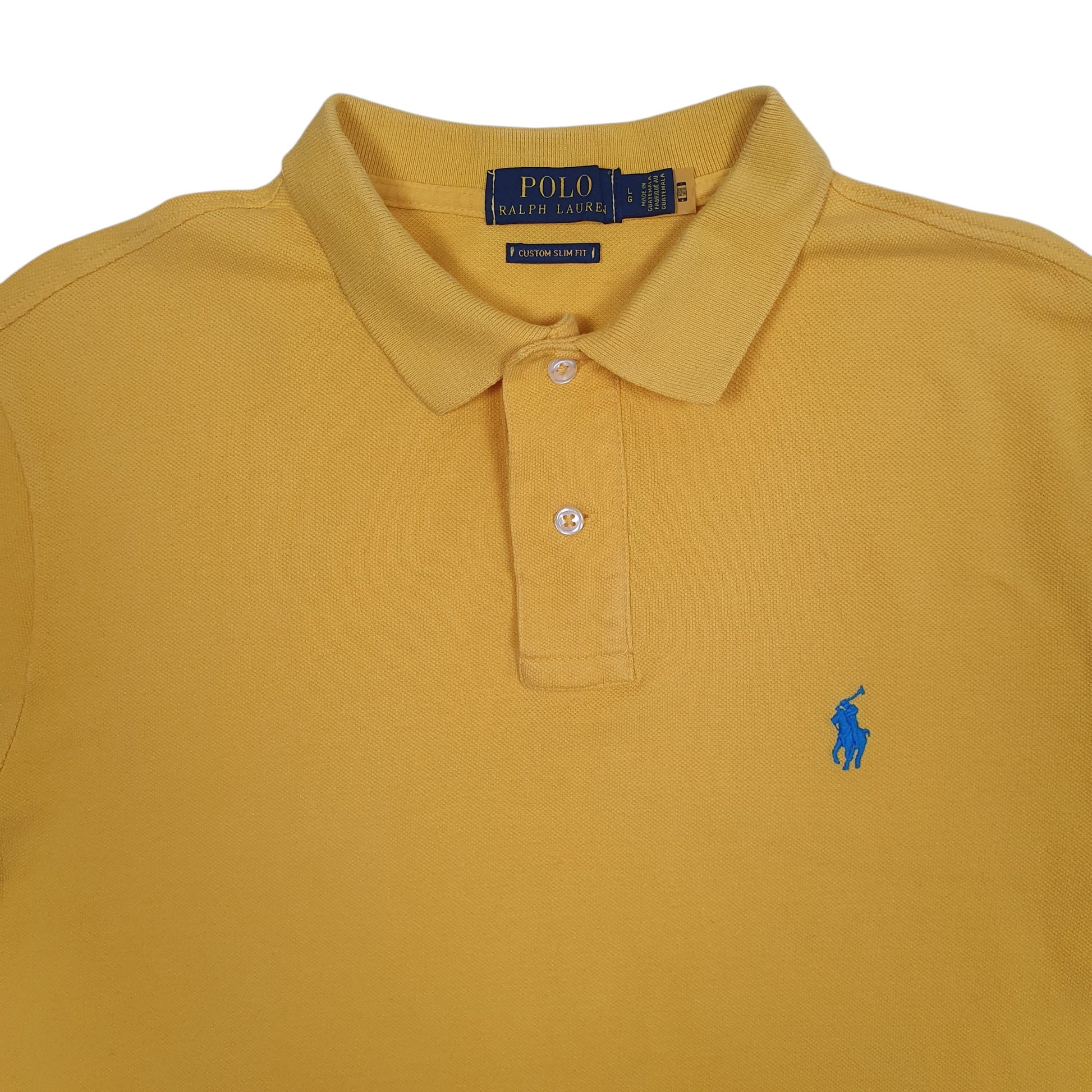 Mens Yellow Polo Ralph Lauren Custom Slim Fit  Polo Shirt