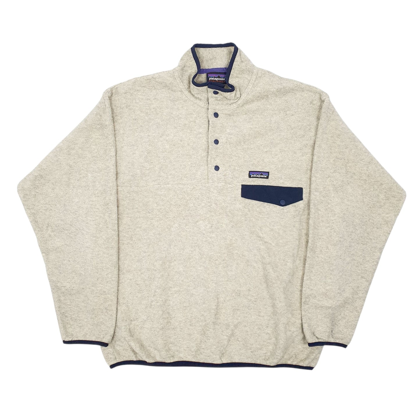 Mens Cream Patagonia Synchilla Quarter Zip Jumper