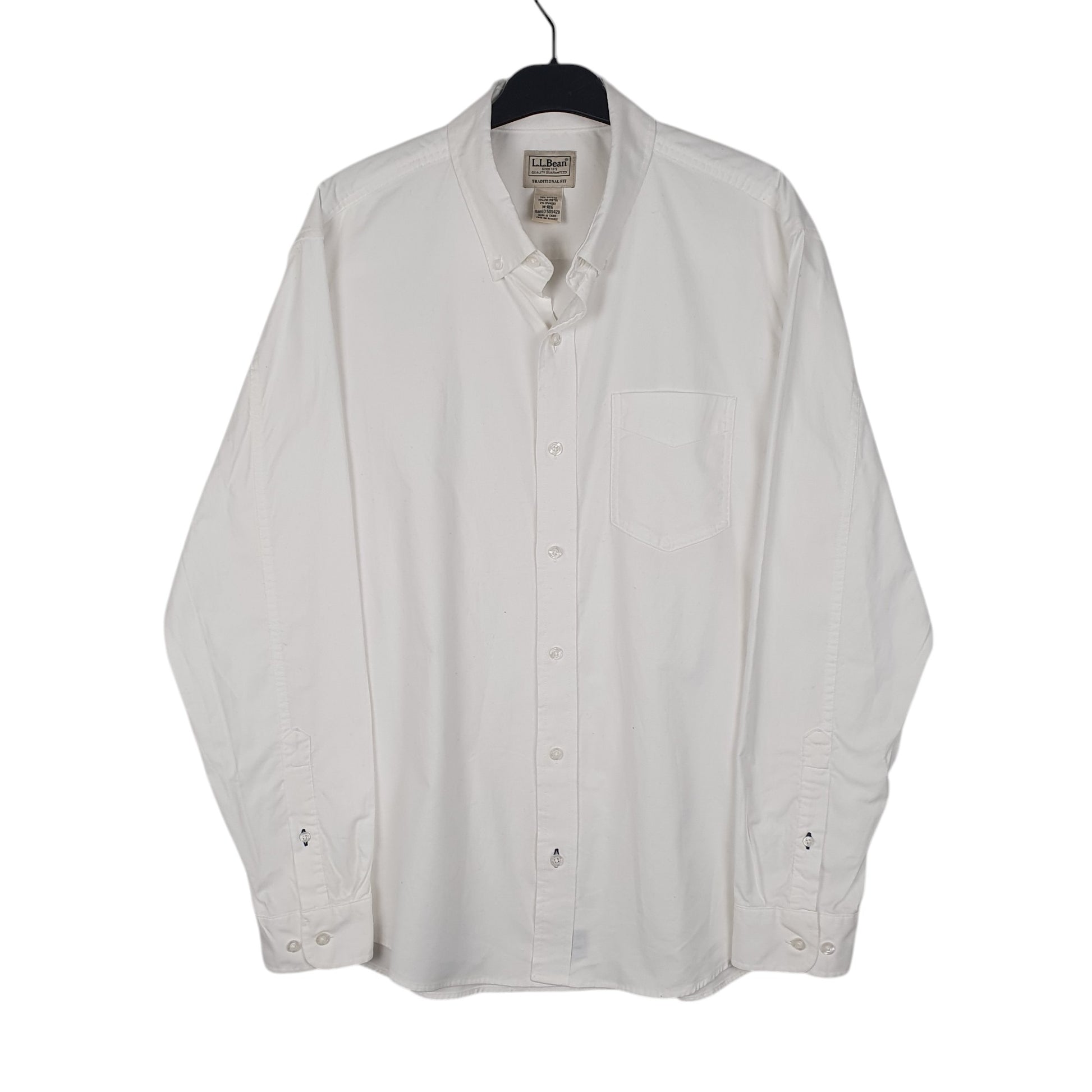 Mens White L.L.Bean  Long Sleeve Shirt