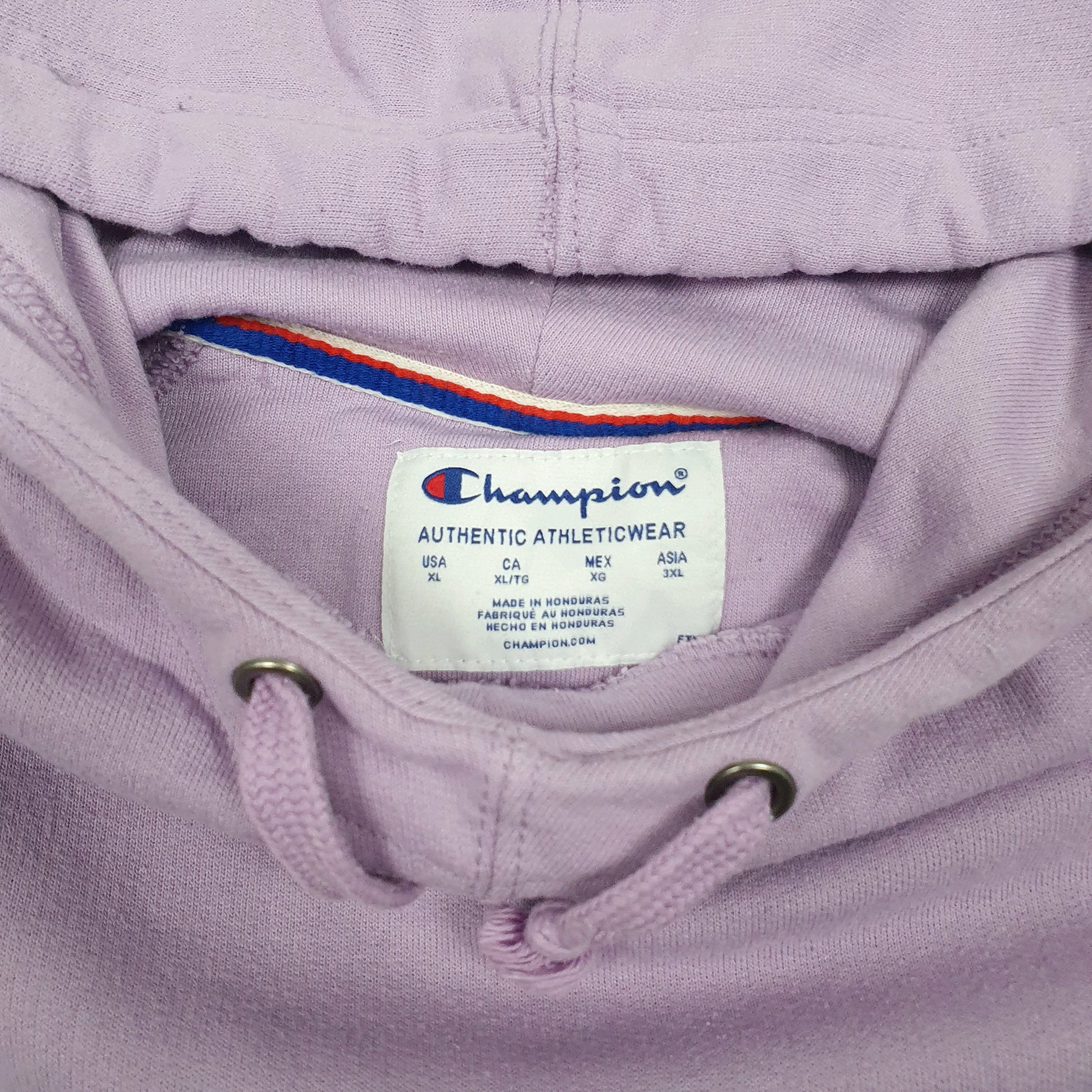 Womens Purple Champion Spellout Hoodie Jumper