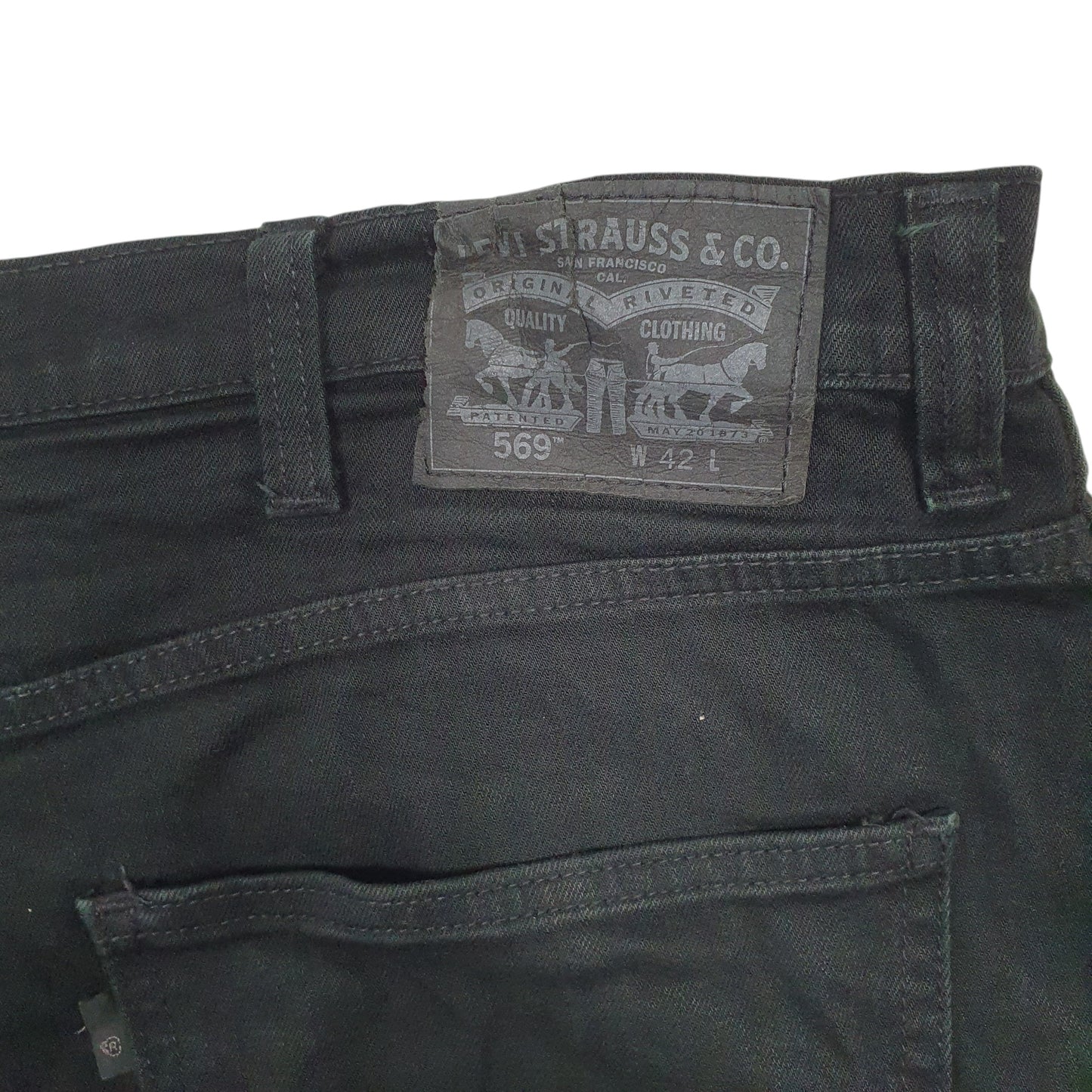 Mens Black Levis 569 Stretch  Shorts