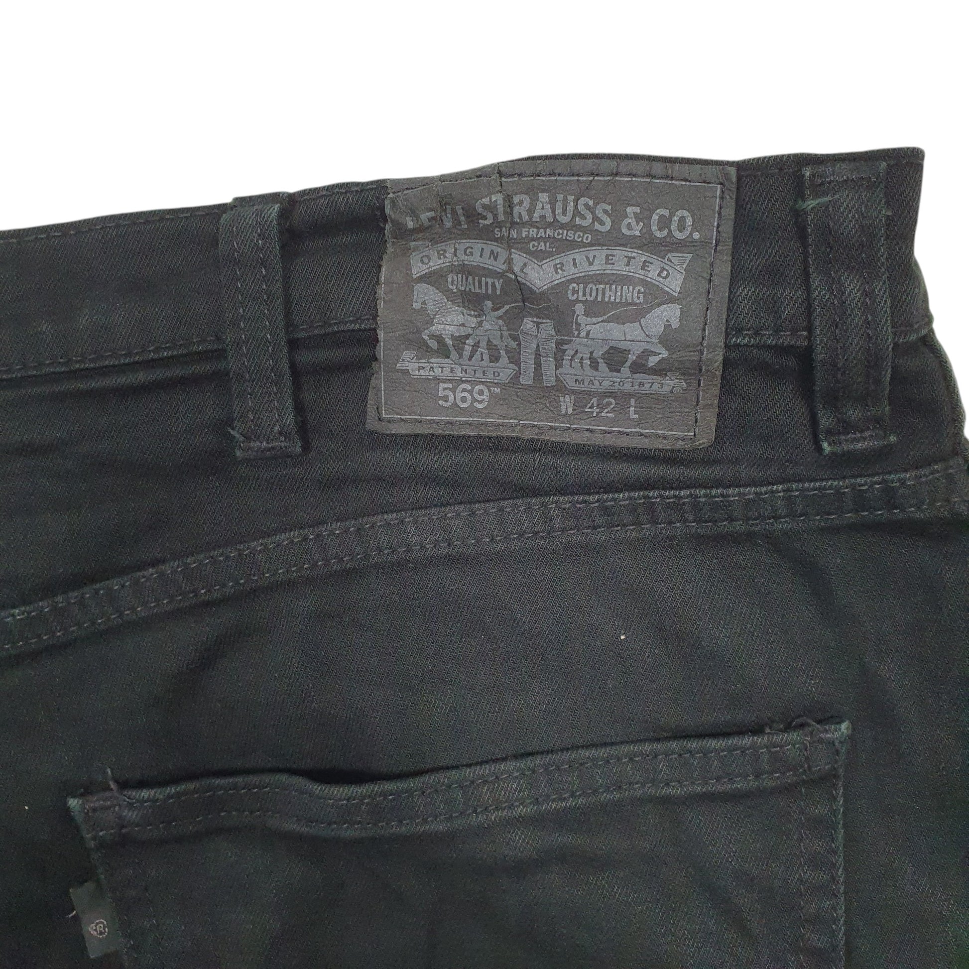 Mens Black Levis 569 Stretch  Shorts