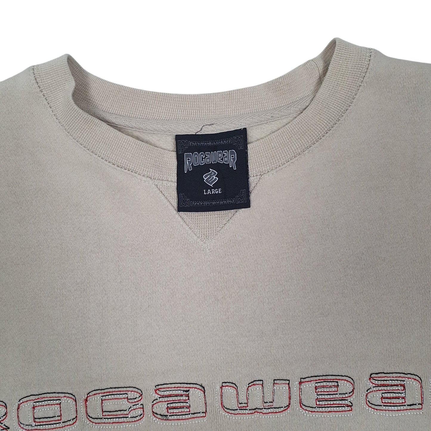 Mens Beige Rocawear Vintage 00s Y2K Jay Z Crewneck Jumper