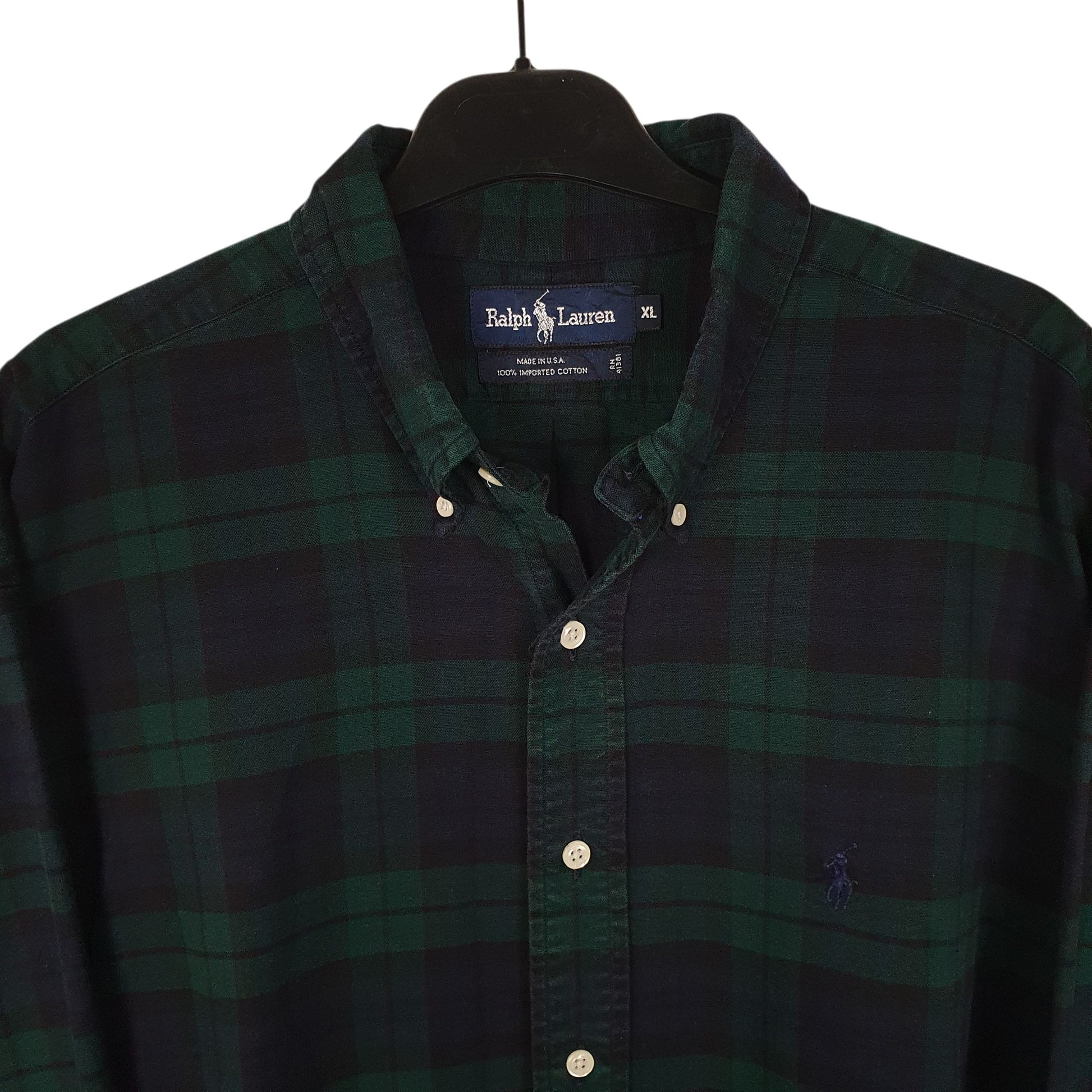 Mens Navy Ralph Lauren Vintage 90s Made In USA  Shirt