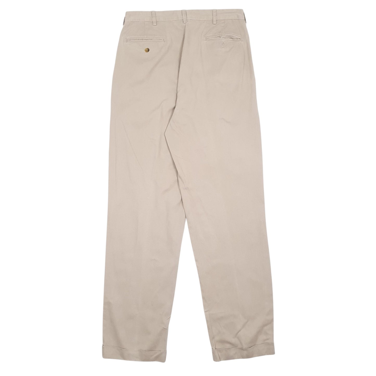 Mens Beige Polo Ralph Lauren Hammond Pant Pleated 90s  Trousers