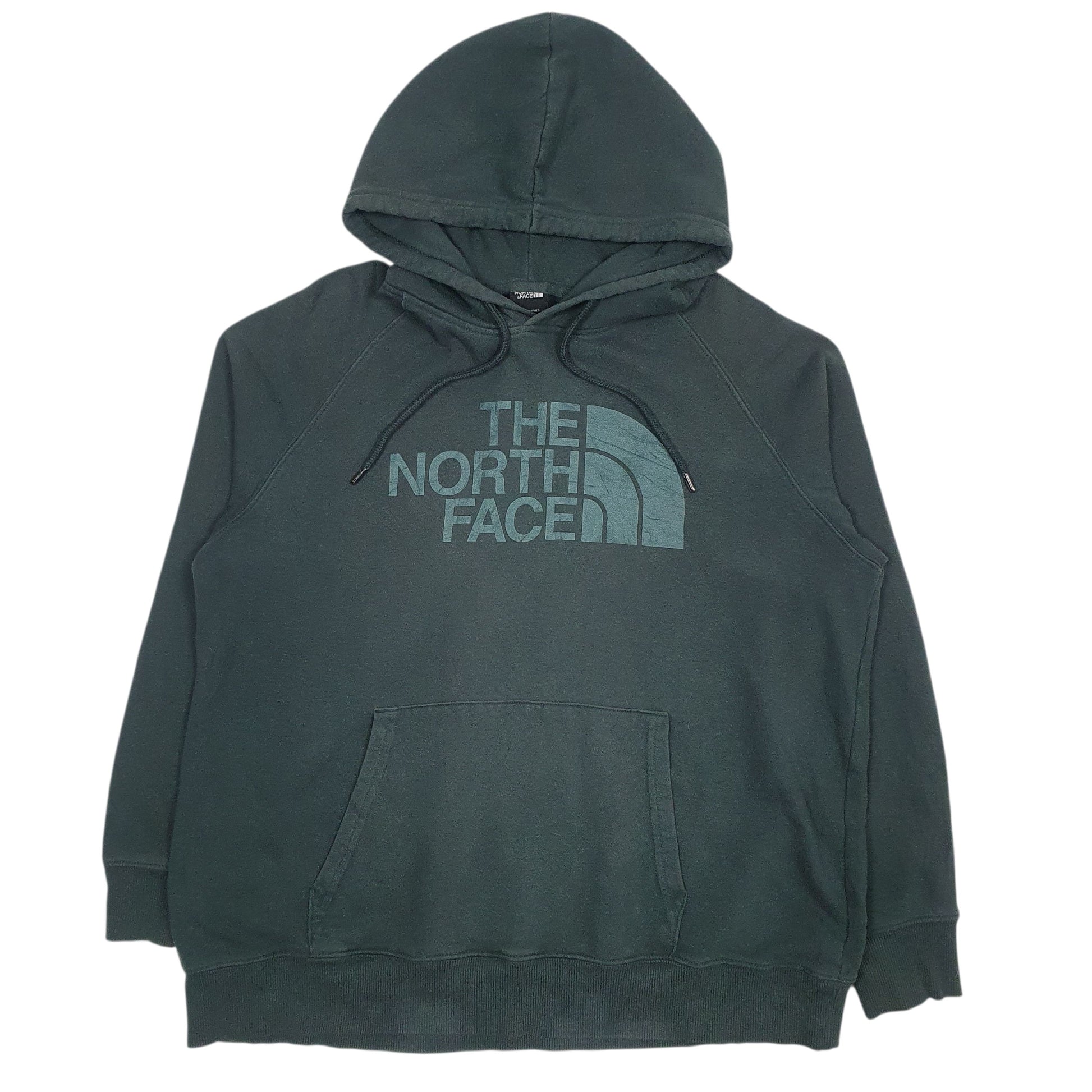 Womens Green The North Face Spellout Hoodie Jumper