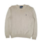 Mens Cream Polo Ralph Lauren Chunky Knit Crewneck Jumper