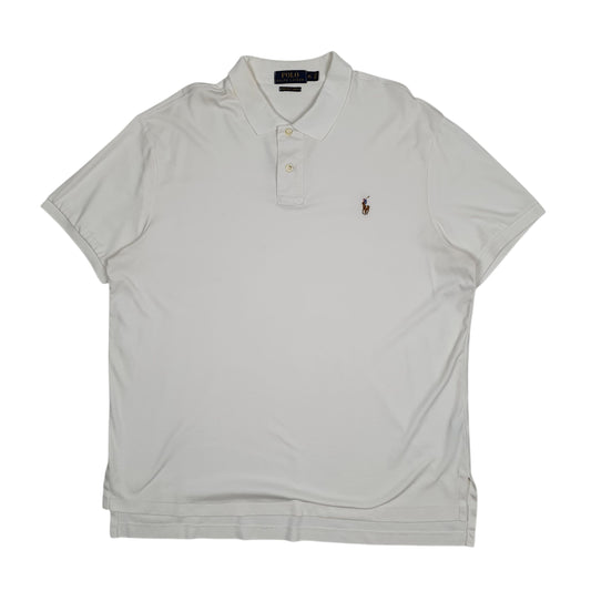 Mens White Polo Ralph Lauren Pima Soft Touch Short Sleeve Polo Shirt