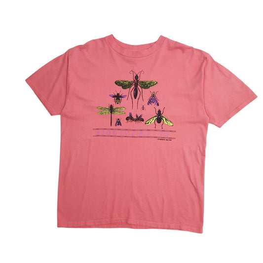 Mens Pink Harvard Square Single Stitch Vintage 90s Nature Short Sleeve T Shirt