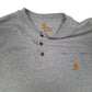 Mens Grey Carhartt Henley  T Shirt
