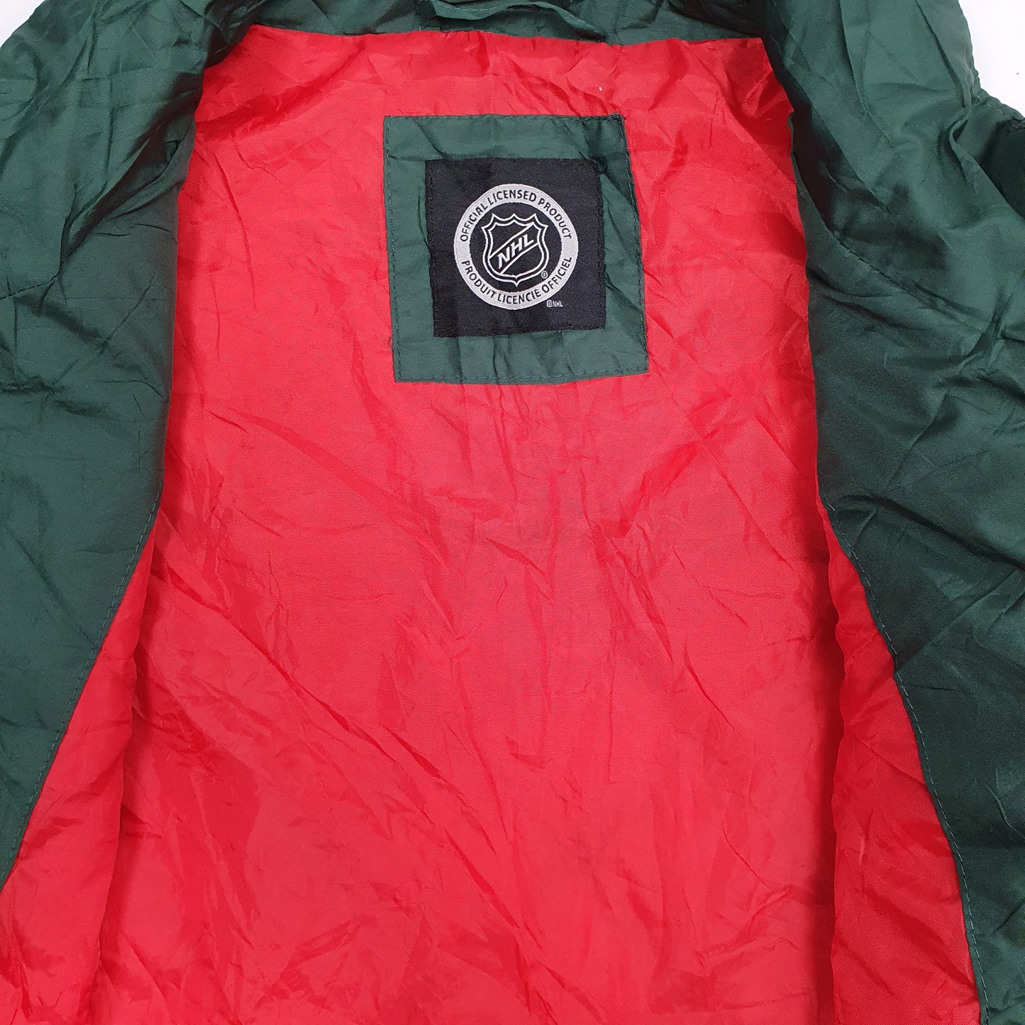 Mens Green NHL Minnesota Wild Hockey Puffer  Coat
